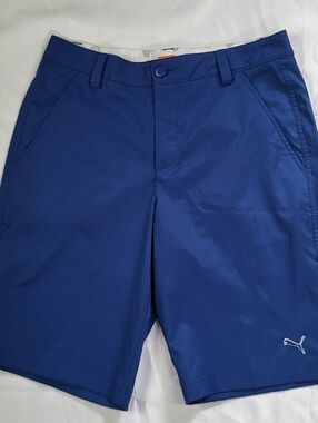 Puma Men's Royal Blue Flat Front Performance Shorts